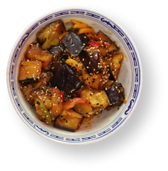 Eggplant in sweet and sour sauce (vegan)