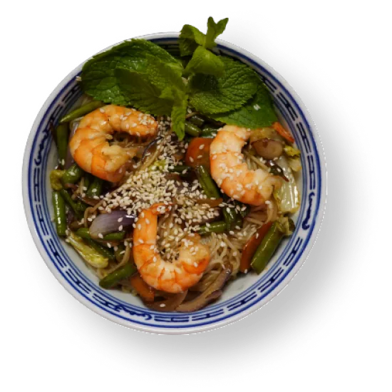 Noodles with shrimp