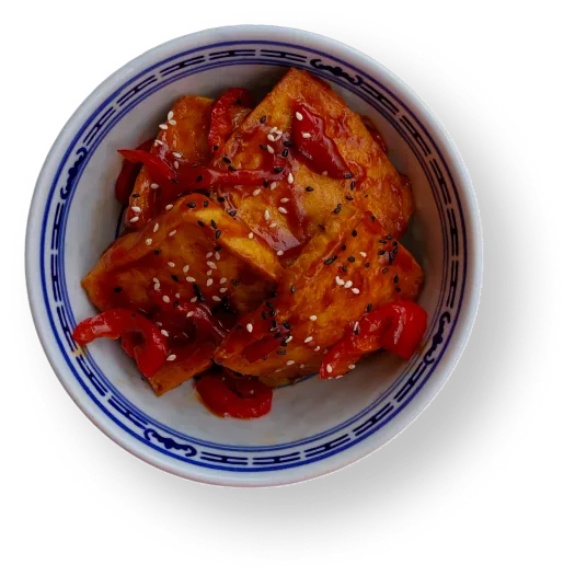 Tofu in sweet and sour sauce (vegan)